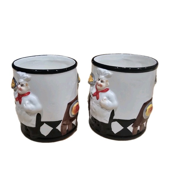 KitchenAid Other - Set Of 2 3D Italian Chef Mug Set CMC Ceramic Pasta Kitchen Novelty Cup